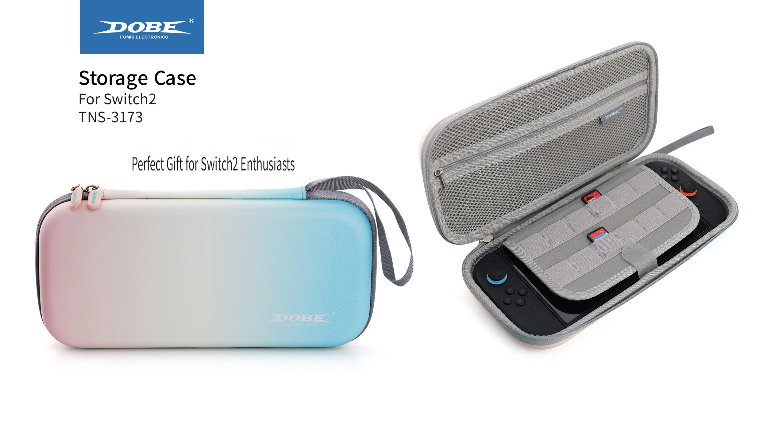 Switch 2 Case - 12 Game Card Slots and Accessory Compartment