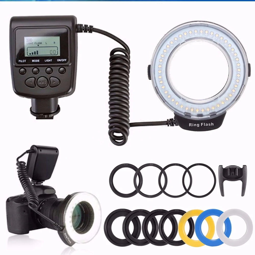 Fotopal RF 550D 48Pcs Macro Led Ring Flash Bundel Met 8 Adapter Ring