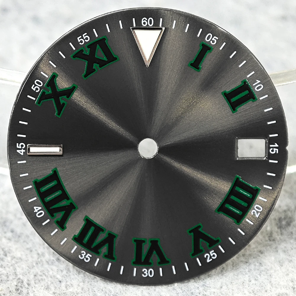Green Luminous High-Quality Watch Face for Date Series, 28.5mm Dial