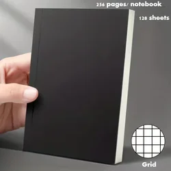 Compact Thickened Notebooks - 128 Sheets Small A6 Journal Sketchbook for Office & School Supplies (A6 Grid)