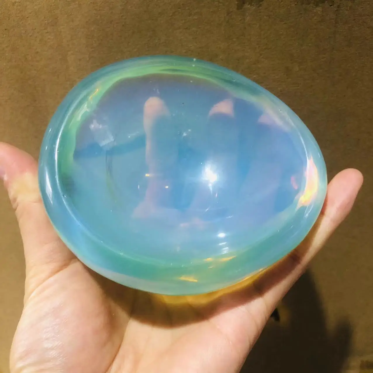 Polished Quartz Crystal Opal Bowl Carved Gemstone Craft Healing Reiki Home Decoration 6