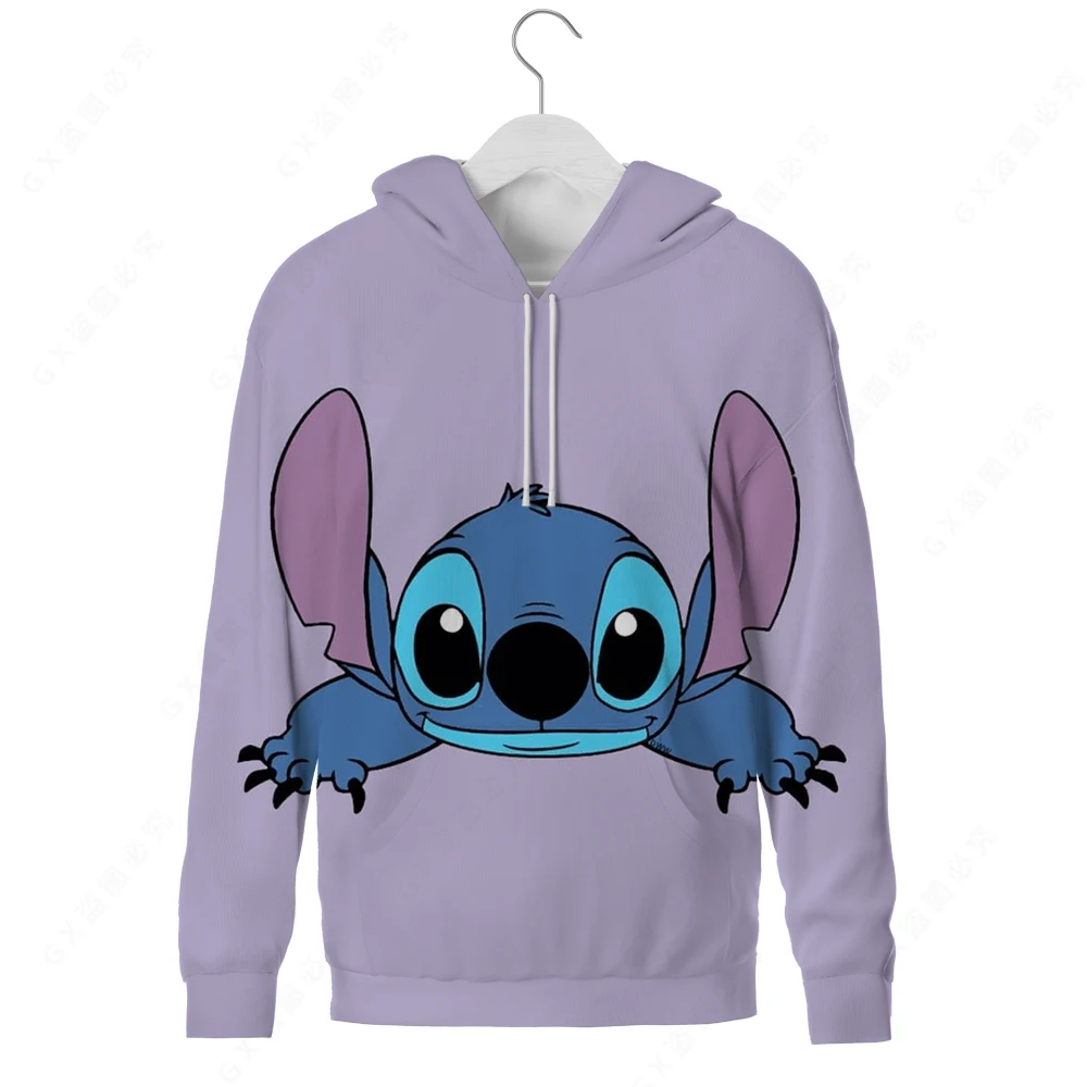 

NEW Disney cartoon Lilo Stitch men's and women's Hoodie 3D printing fashion boys and girls children's animation Hoodie autumn