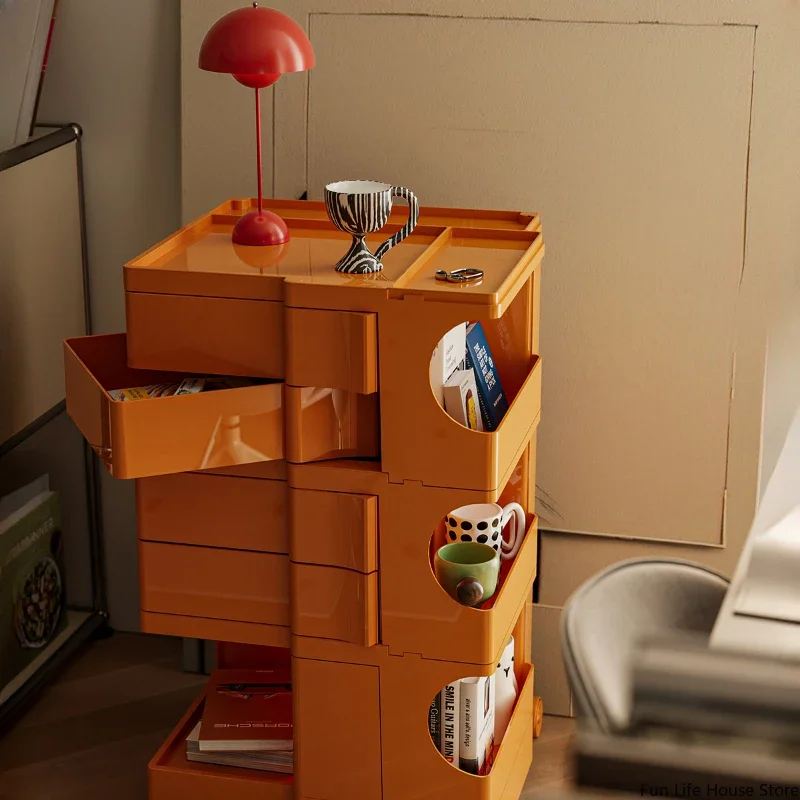 북유럽 스타일 이동식 트롤리 스낵 보관 캐비닛, 간단한 다기능 보관 캐비닛, 인터넷 유명인 침대 옆 테이블 