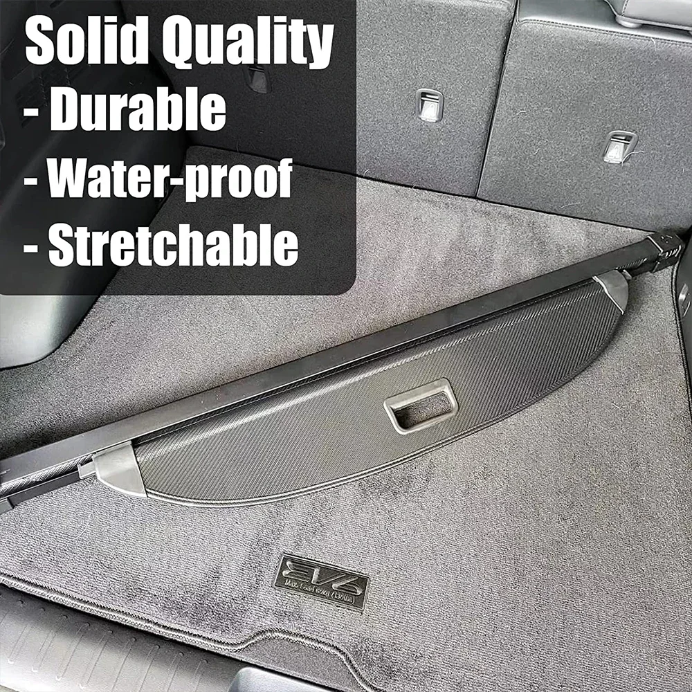 Cargo Cover Carbon Fiber Texture Retractable Rear Trunk Organizer Privacy Security Screen Shield Shade for Kia EV6