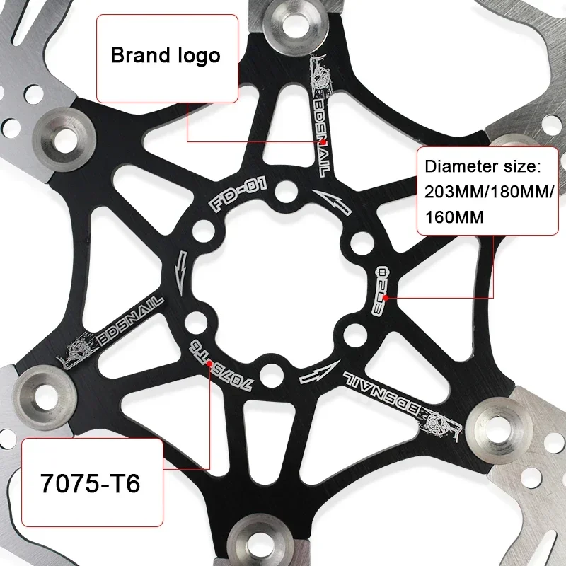 SNAIL 160/180/203mm Bicycle Floating Brake Disc Rotor cycling MTB Bike Brake Accessories Ultralight Shimmano Brakes