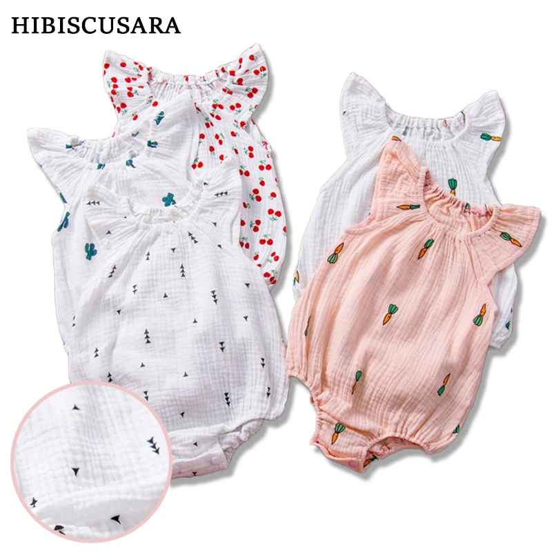 100 Cotton Newborn Baby Gauze Summer Romper Soft Skin friendly Infant