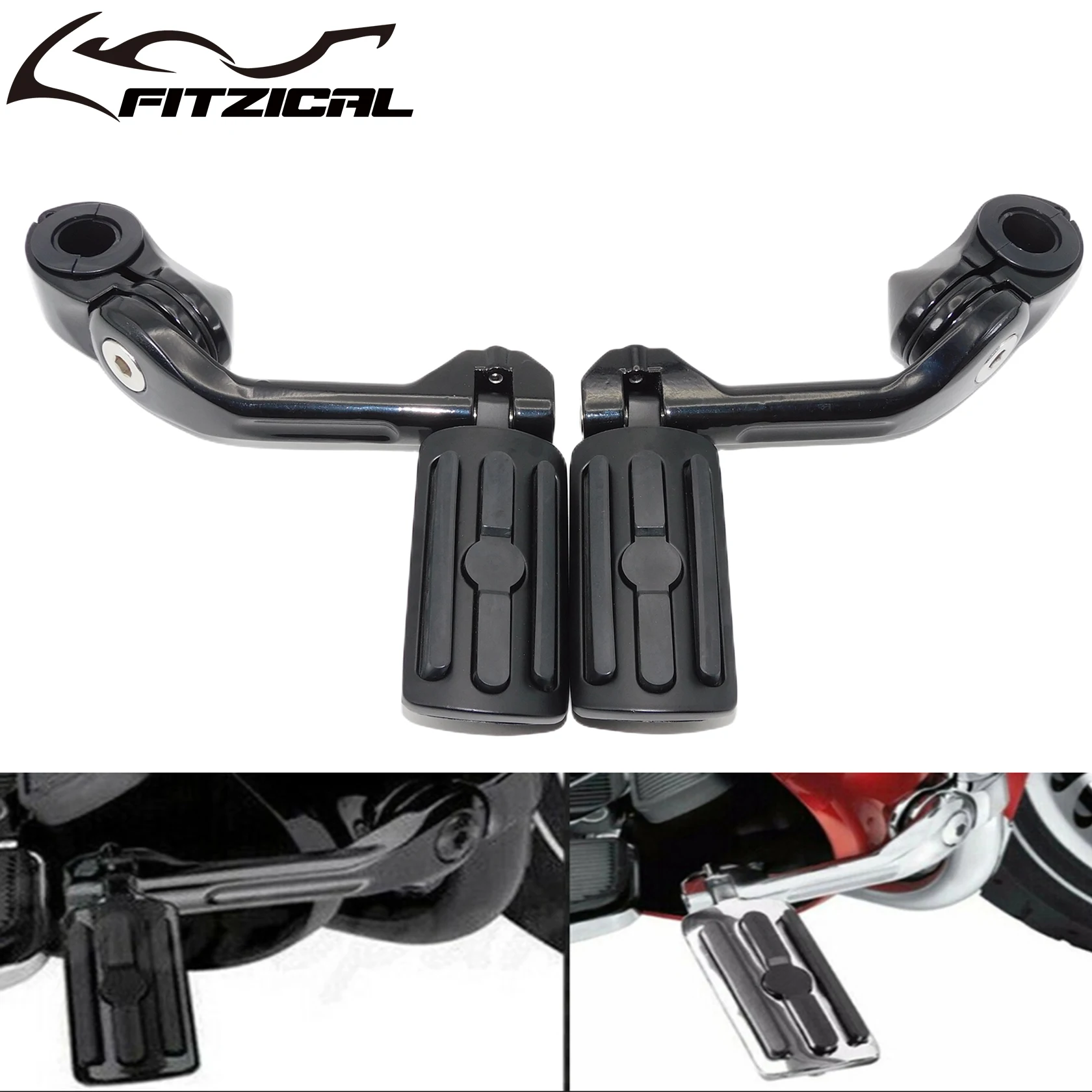 Motorcycle Highway Foot Pegs Adventure Footpegs 7/8"-1.25