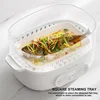 Joyoung Electric Steamer 600W Rapid Heating Kitchen Steamer Double Layers 5.6L For Fish Stuffed Bun Cake GE550 2