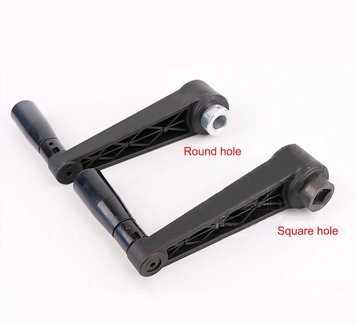 Round Hole/Square Hole Mounting Foldable Crank Handles for Lathe Milling Machine Revolving Handle Length 63/80/100-160mm 1Pcs
