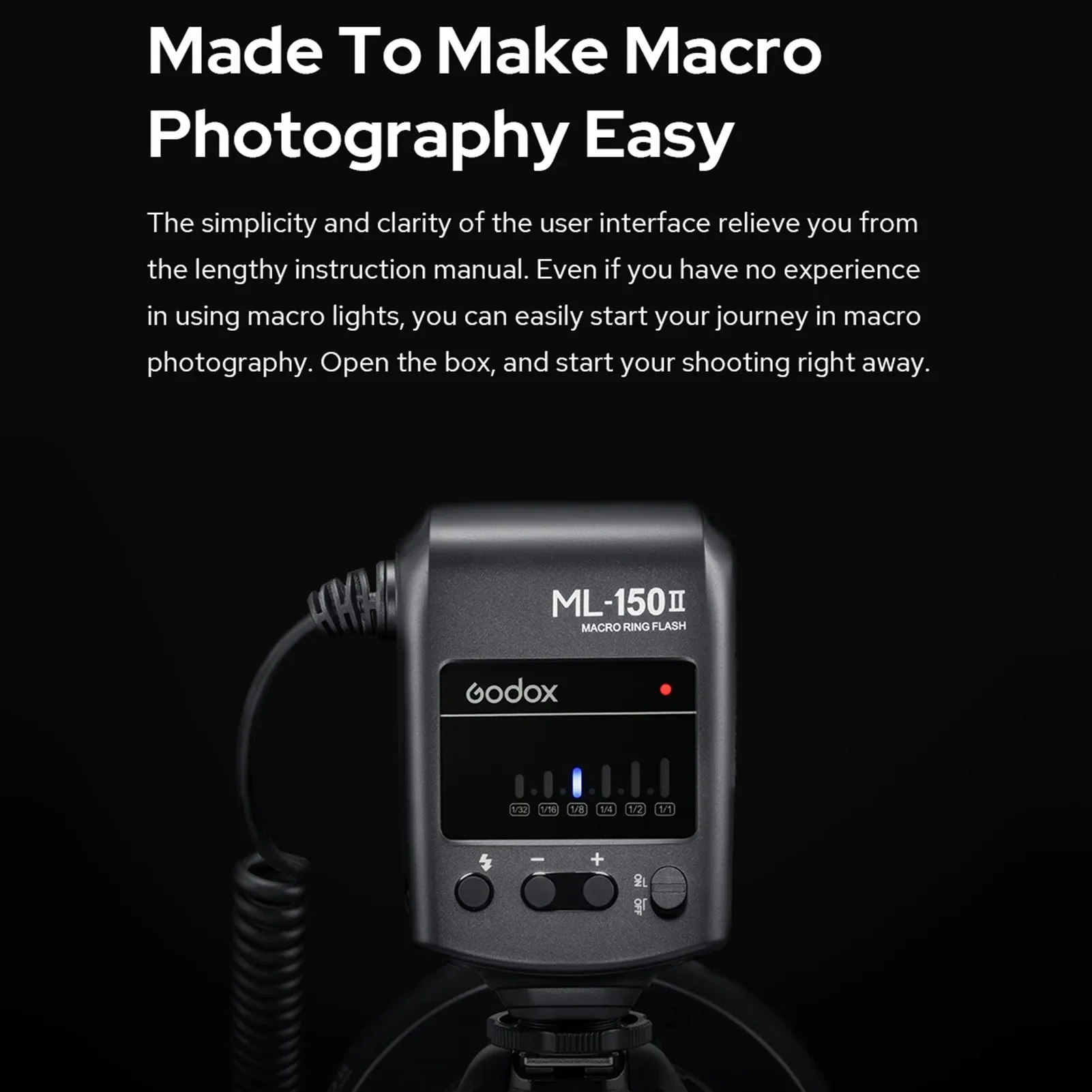 Godox ML150II ML-150II マクロLEDリングフラッシュ カメラ