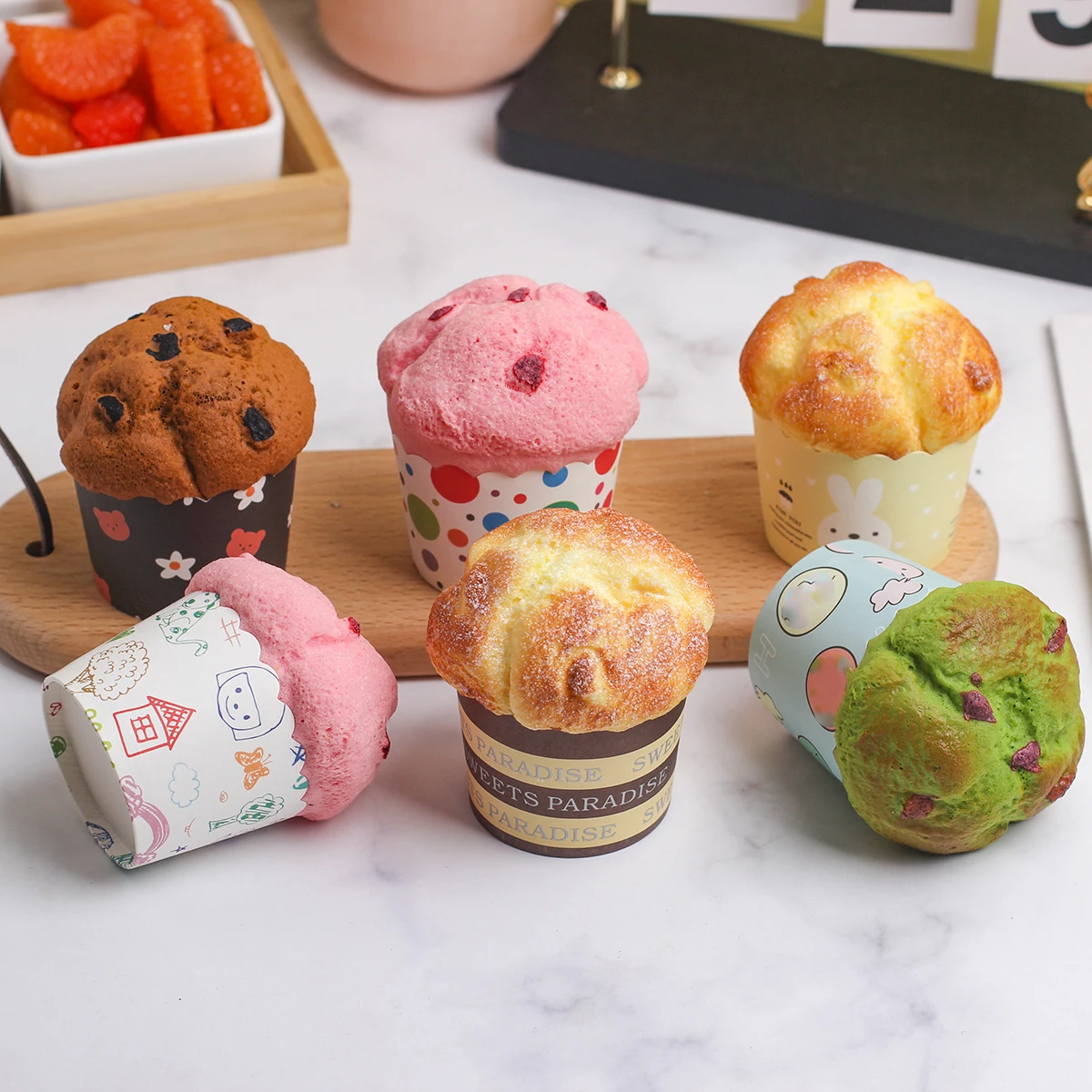 6PCS Colorful Cupcake Dessert Wedding Party Decoration Cake Decoration Photography Professional Simulation Cake Model FCYY-010 food model food photography props