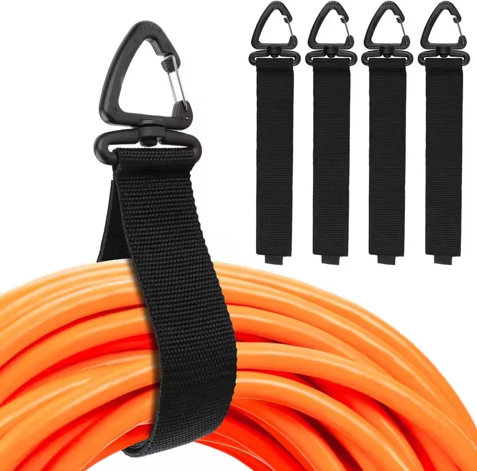 Rotating Buckle Cord Organizer Holder - Nylon Strap for Cable and Hose Management