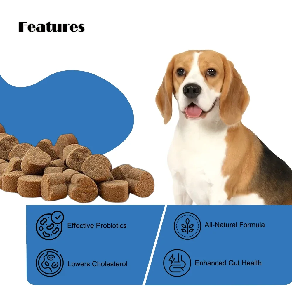 Pet Probiotic Nutritional Soft Chews-Boost Gut Health, Reduce Intestinal Stress, Alleviate Diarrhea, and Lower Cholesterol