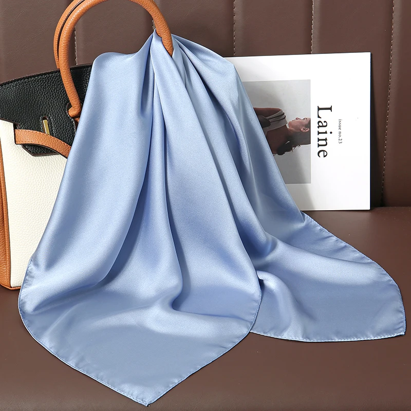 Luxury Silk Square Scarf - 21 Colors 70cm Neck Tie Shawl Womens Hair Bandana  Headscarf