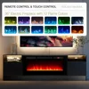 Fireplace TV Stand with 36" Electric Fireplace, LED Light Entertainment Center, Modern Wood Texture Entertainment Stand 5