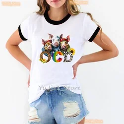 Rainbow Leopard Pig Print Women's T - Shirt - Kawaii Harajuku Summer Fashion - XXL (H16785Q)