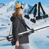 New Skiing Pole Shoulder Hand Carrier Lash Handle Straps Adjustable Buck Hook Loop Protecting Black Nylon Ski Handle Strap Bag 5