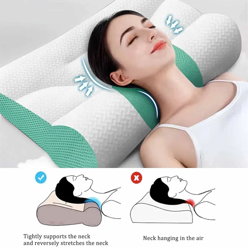 Cervical Memory Foam Pillow, Ergonomic Goose Down Pillow, Sleep Enhancing Cervical Support Comfort Goose Down Enhancing