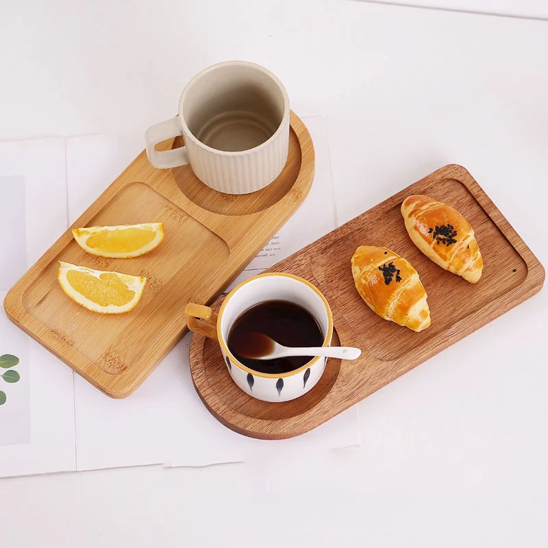 Solid Wood Dessert Tray Tableware Vintage Afternoon Tea Cake Plate Restaurant Dried Fruit Serving Tray Wedding Party Decoration 5