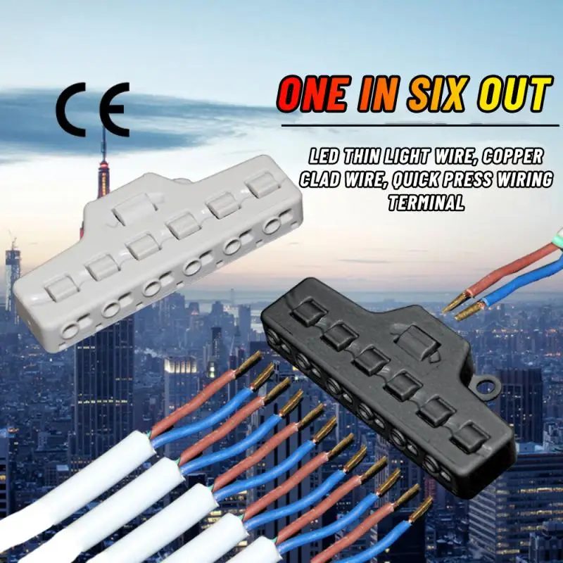 

Ports Push-in Fast Quick Wire Connector Distribution Wiring Cable Splitter For LED Lighting Terminal Block