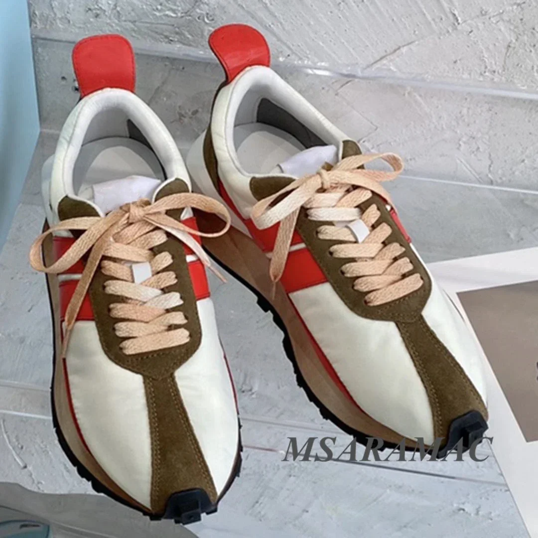 

Fashion Nylon Suede Splicing Men's And Women's Round Toe Coupler Shoes Flat Casual Shoes All Season High Quality Sneakers