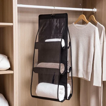 Borsa portaoggetti da appendere Borsa portaoggetti da appendere Borsa da appendere in tessuto non tessuto multistrato per guardaroba Borse portaoggetti bifacciale antipolvere 1