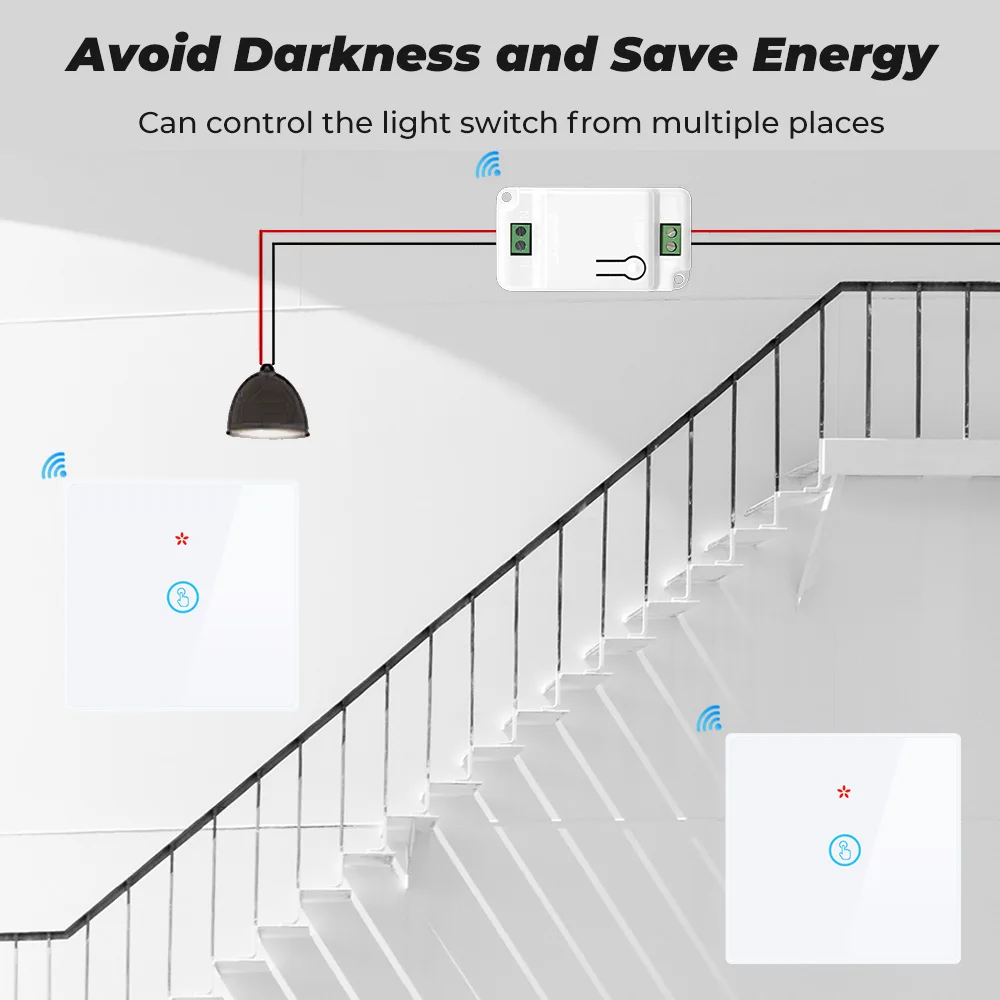 GERMA Smart Home Wireless Touch Switch Light Electrical 433Mhz Remote Control Glass Screen Wall Panel Button Receiver Led Lamp 3