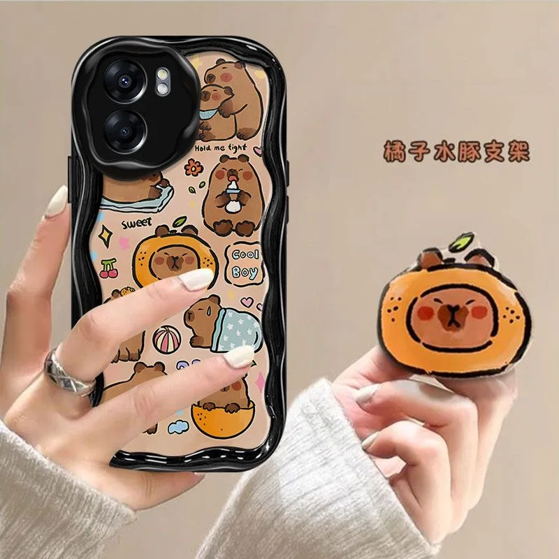 Capybara Grip Tok Holder Wave TPU Soft Phone Case
