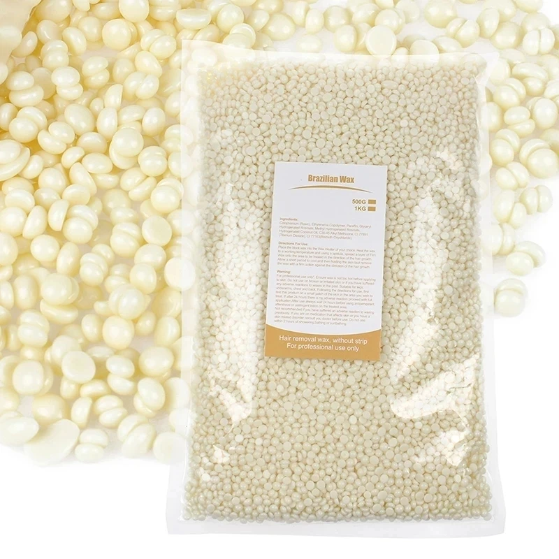 500g Hard Wax Beans Solid Hair Remover No Strip Depilatory Hot Film Wax Bead Hair Removal for Full Body Bikini Face Leg Eyebrow 2