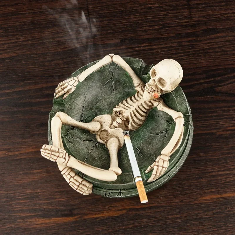 1PCS Creative Personality Skull Ashtray, Desktop Ashtray, Household Decorative Ashtrays For Home, Hotel, Bar, Office,