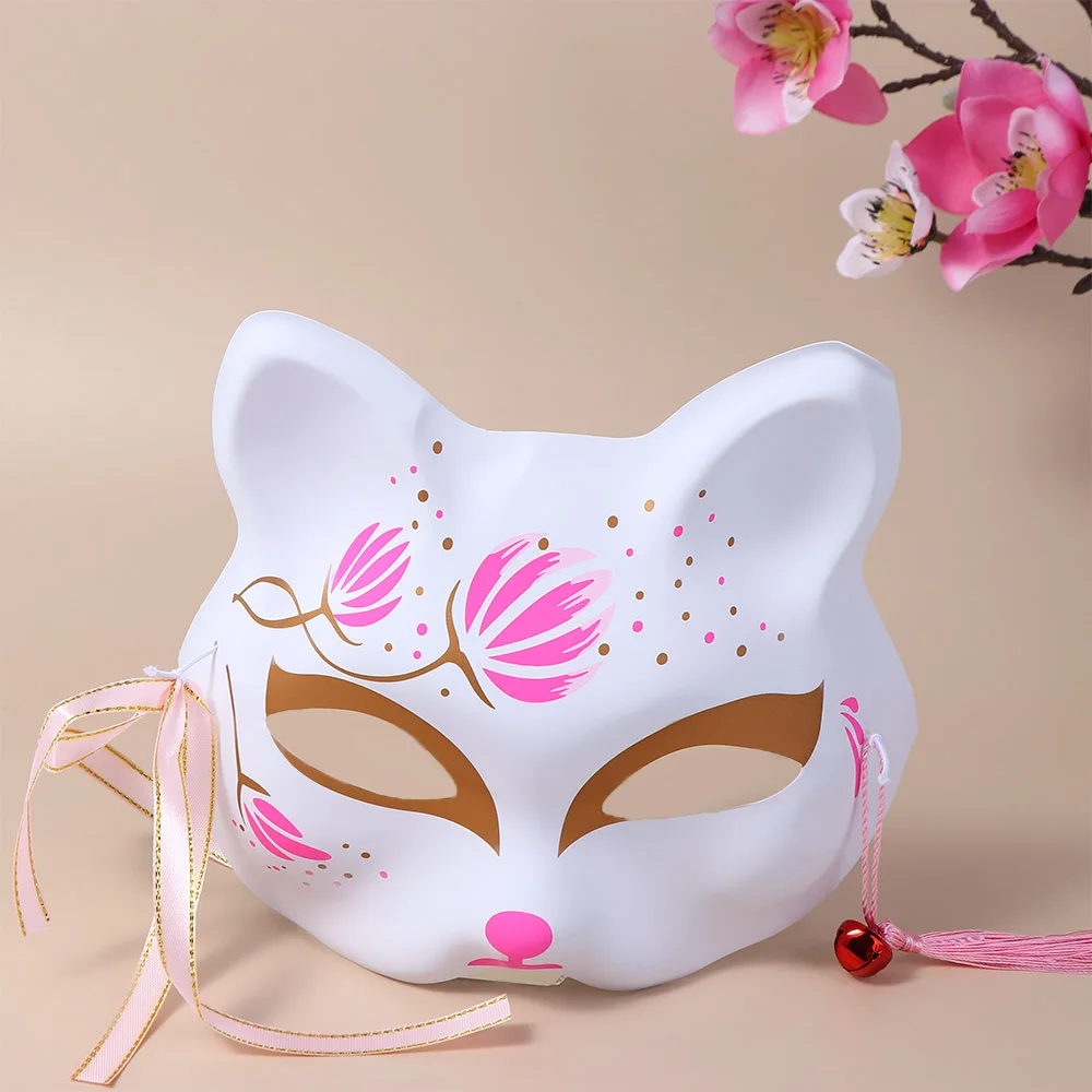 Rosa Ciliegio Fiori Di Volpe Maschere Anime Cosplay Giapponese Mezza Faccia  Gatto Maschera Mascherata Festival Kabuki Kitsune Maschere Party Propsa