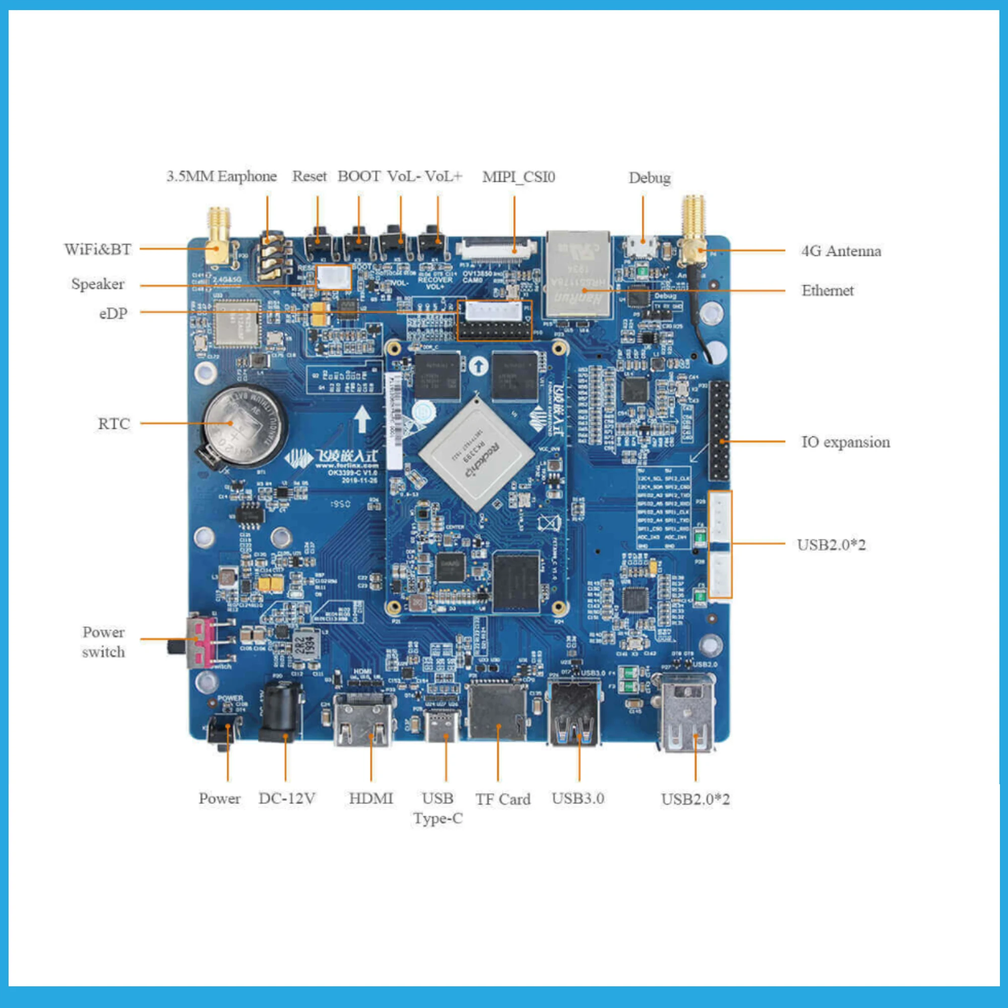 FET3399-C ý , RK3399 ھ  AI 5G  ν 4K ȭ PCIe edge ǻ USB3.0
