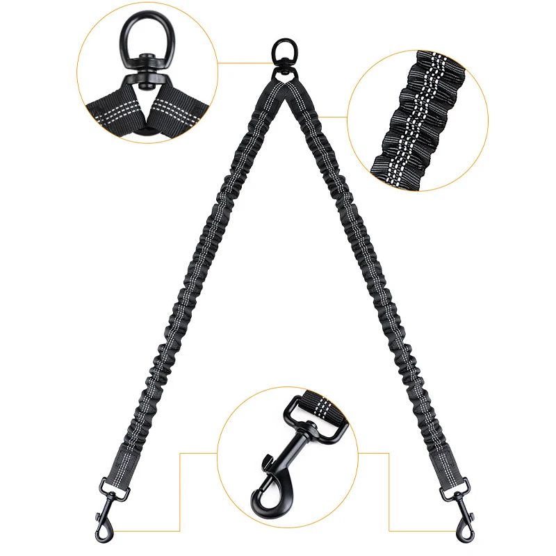 Double Dog Elastic Leash Coupler 5