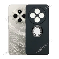 Durable TPU Silicone Phone Case with Back Ring Holder for Redmi 14C (Ring Case Black)