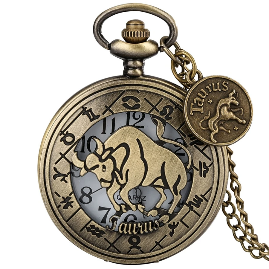 Pocket Watch Zodiac Sign Quartz Sign Aries Clock Pocket Fob Watches 12 Quartz Aliexpress