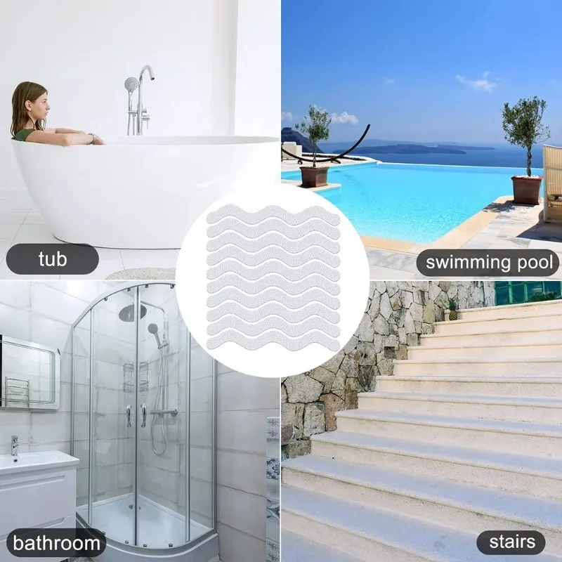 Transparent Bathroom Bathtub Anti Slip Sticker Strong Adhesive Easy To Cut Waterproof Anti Fall Safety Sticker