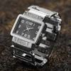 New CANSNOW Rectangle Ladies Wrist Watch Silver Bangle Watches For Women Crystal Hollow Stainless Steel Quartz Female Clock 1