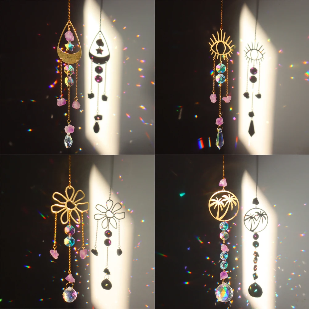 Crystal Sun light catcher Hanging Rainbow Chaser Lighting Accessories Garden Window Curtain Wedding Curtain Home Car Decor Gift