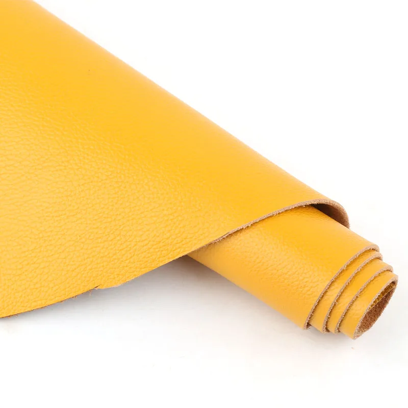 첫 번째 층 소가죽, 천연 가죽, 노란색 미세 결 작은 리치 패턴, 수제 DIY 가죽, 가죽 가방, 소파, b