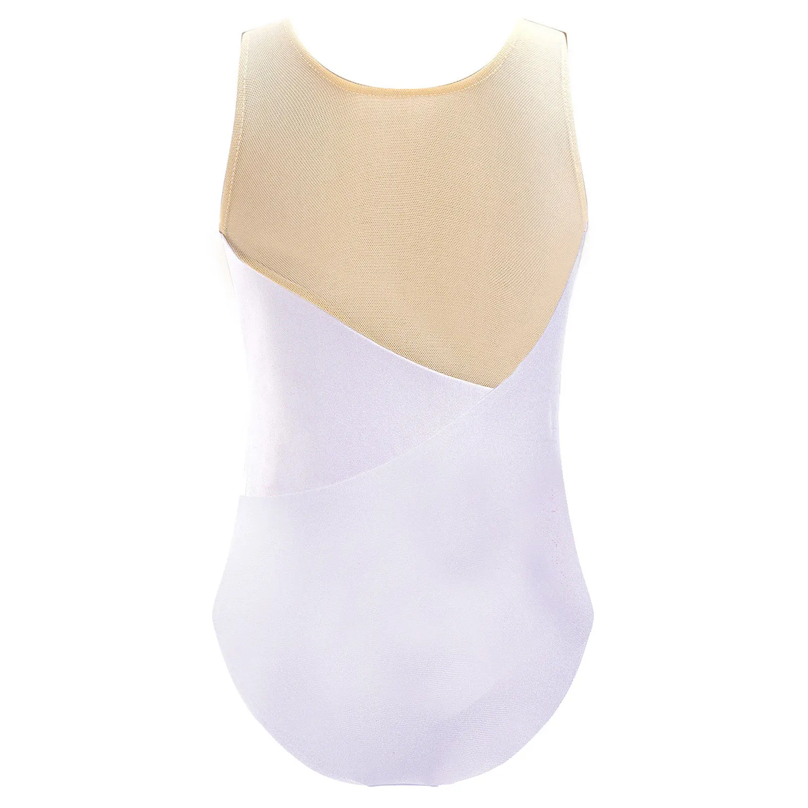 Ballet Leotard Dance Leotard Kids Girls Sleeveless Sheer Mesh Ballet Gymnastic Leotard Shiny Sequin Diamond Decor Skating Dance Bodysuit Ballerina Dancewear