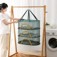 Multifunctional Portable Foldable Muti-layer Hanging Drying Net for Dry Goods Vegetable Fruit Herbs Clothing Non-toxic Polyester 2