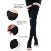 1 Pair Thigh High Compression Stocking for Women and Men, 20-30mmHg Toeless Compression Socks for Varicose Veins, Edema, Flight 5