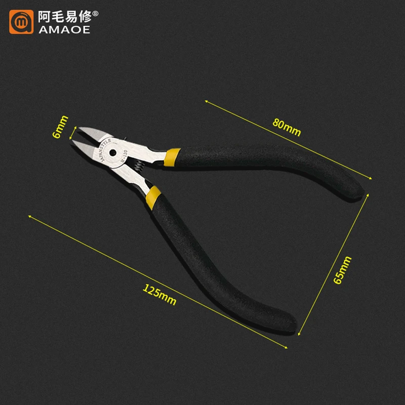 AMAOE 5" Diagonal Pliers Wire Cable Cutter Cutting Chrome Vanadium Steel High Hardness Pliers Electronics Repair Hand Tools 5