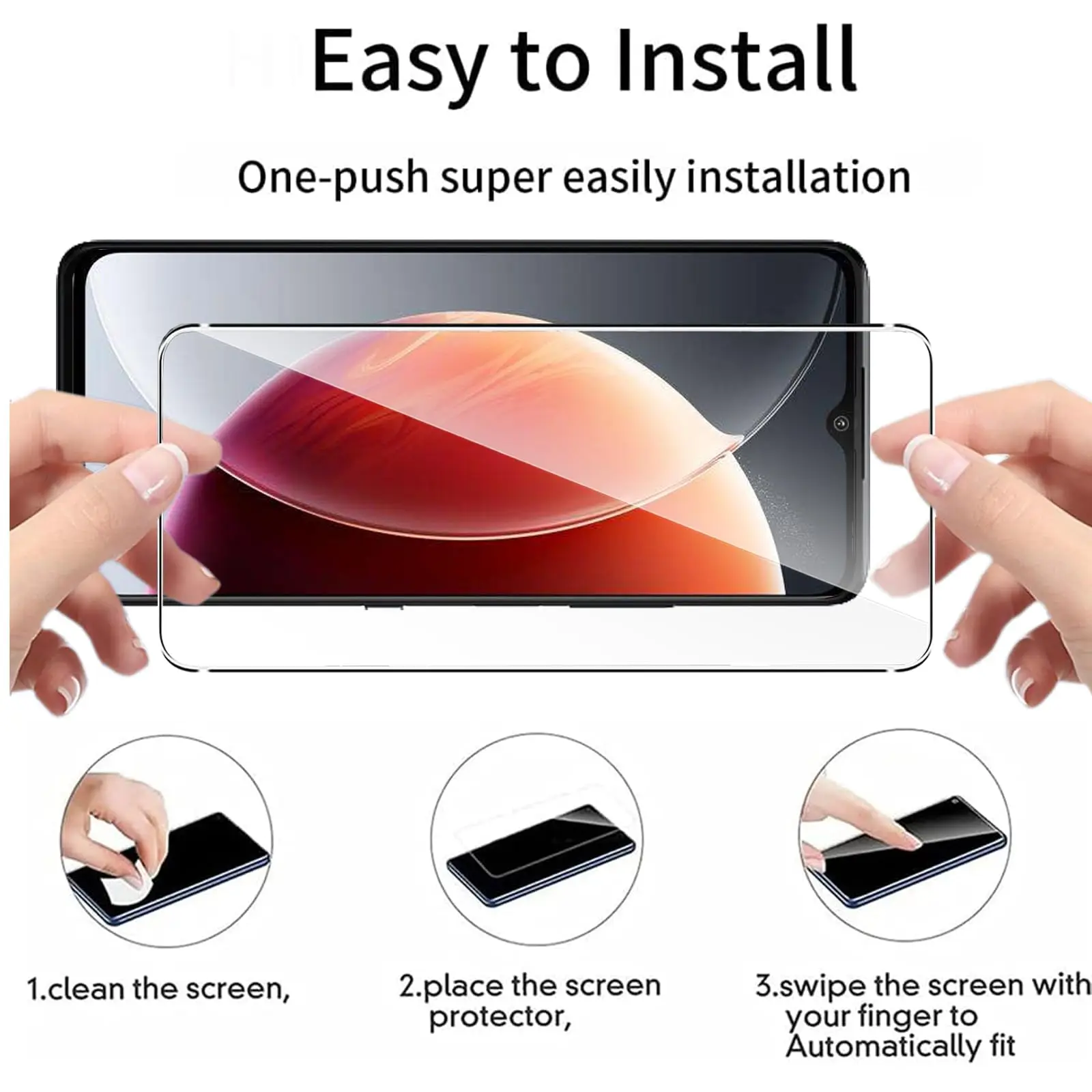 Tempered Glass HD Crystal 9H Anti-Scratch Screen Protector, Case Friendly