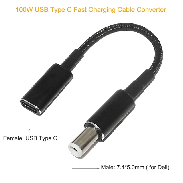 100W USB-C PD to DC Universal Laptop Charger Converter - Fast Charging Adapter Cable