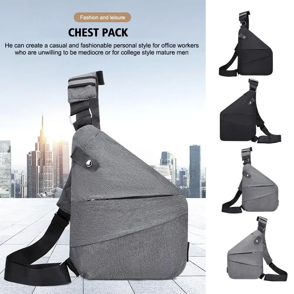 Anti Theft Travel Bag Men's Chest Bag Outdoor Leisure Crossbody Nylon Waterproof Handbag For Wander Hiking F8B3