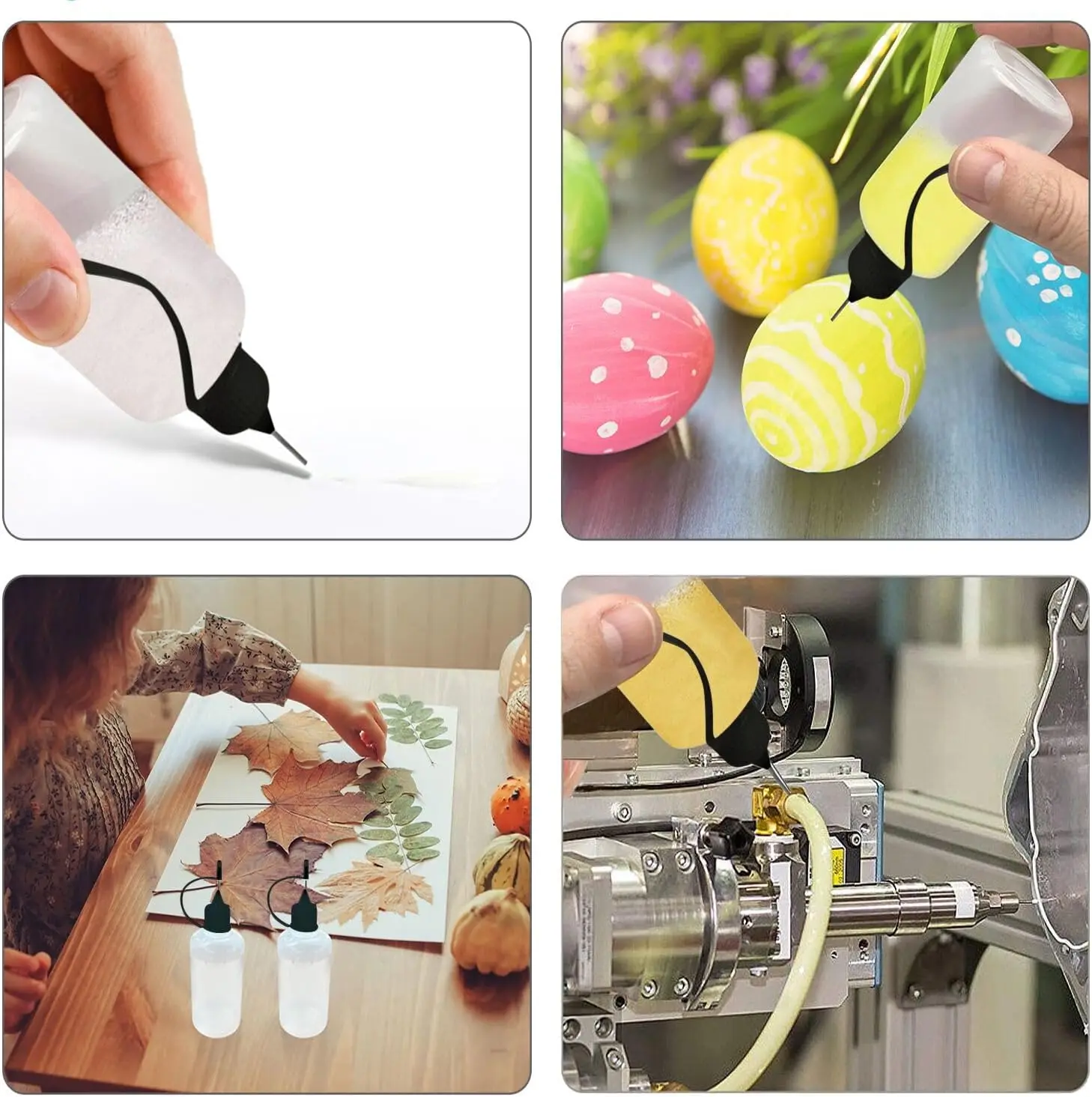 Empty Plastic Squeezable Bottles 5pcs 3ml-120ml Refillable Dropper with Needle Tip Caps For Glue DIY