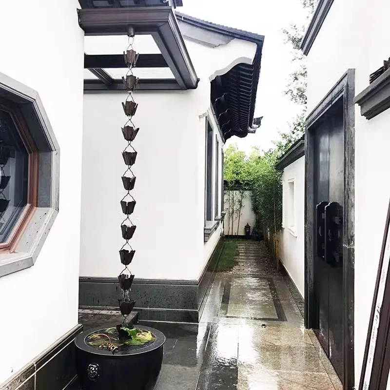 Rain chain drainage homestay courtyard purple copper water chain eaves sunroom tool, can also be used for decoration, versatile