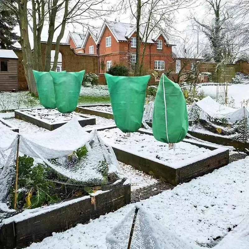 

Plant Covers Freeze Protection Frost Cloth Bags Waterproof Warm Plant Protection Cover Bags With Drawstring For Plants Garden