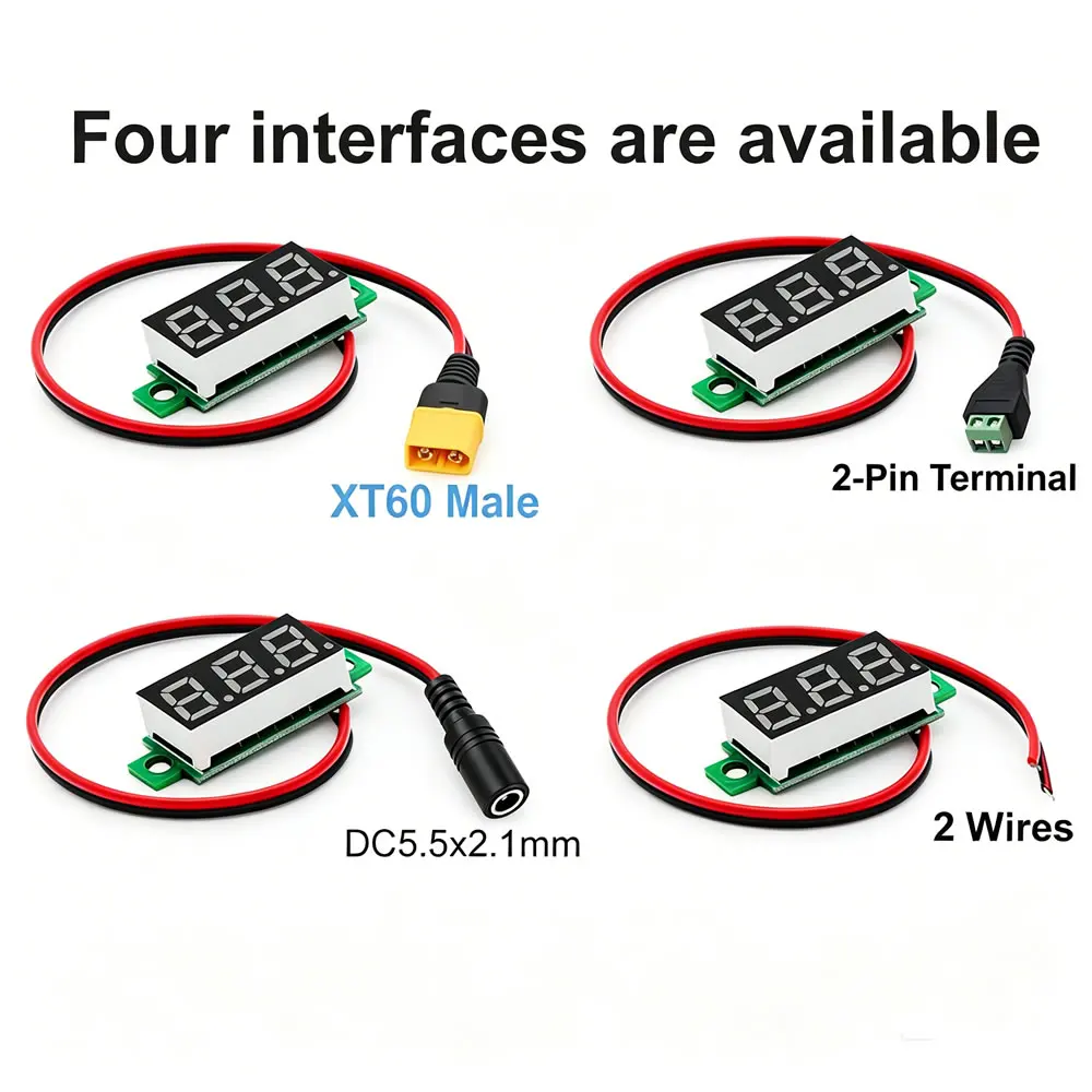DC LED 디지털 전압계 0 100V 전압 측정기 자동차 모바일 전원 전압 테스터 감지기, 전원 전압 감지기 도구